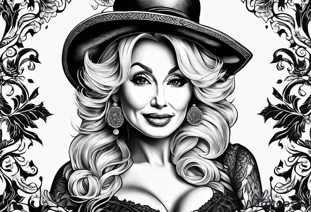 Dolly Parton holding an acorn tattoo idea