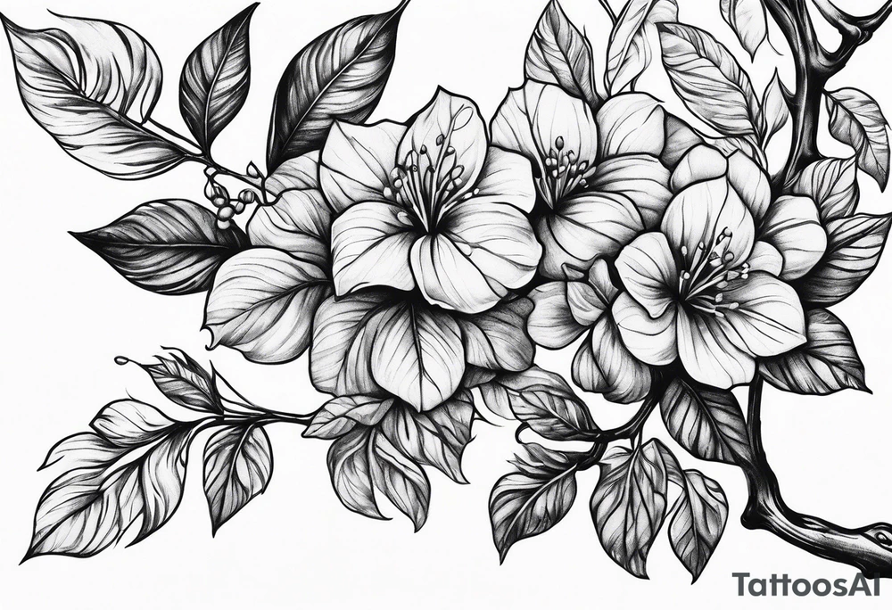 Vine branch long tattoo idea