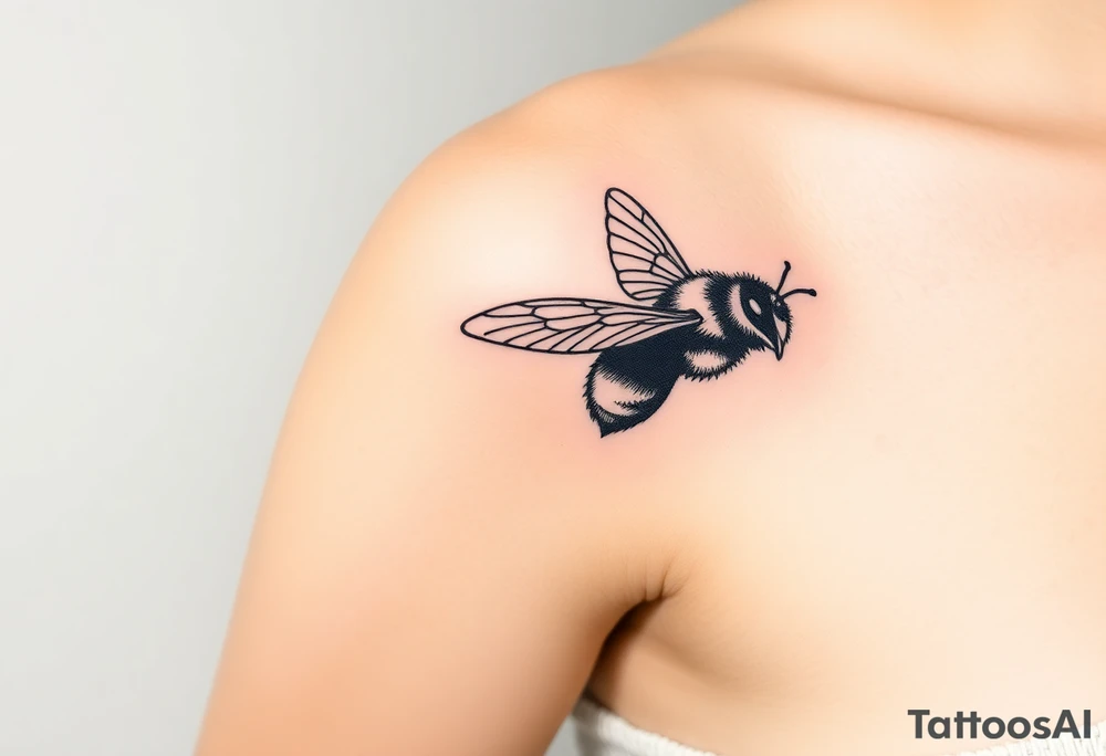 pilot bumble bee flying an airplane tattoo idea