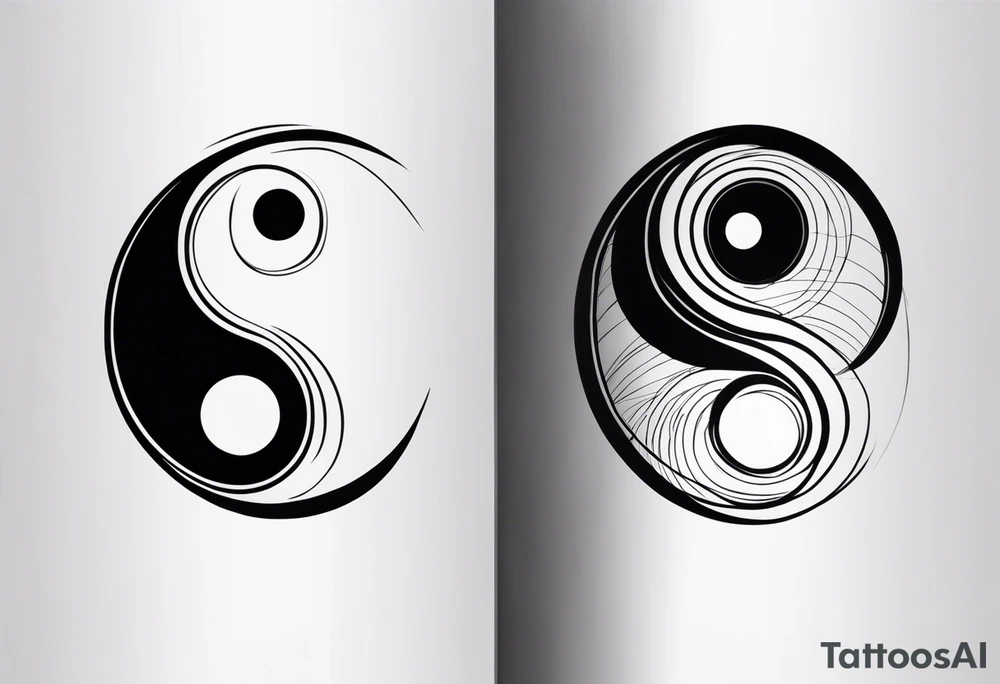 Long tattoo of yin yang on forearm tattoo idea