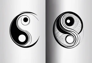 Long tattoo of yin yang on forearm tattoo idea