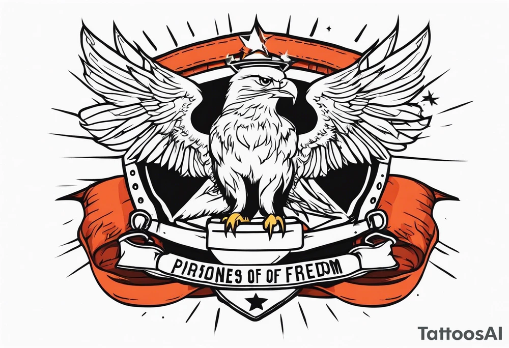 Old school prisoner of freedom tattoo idea