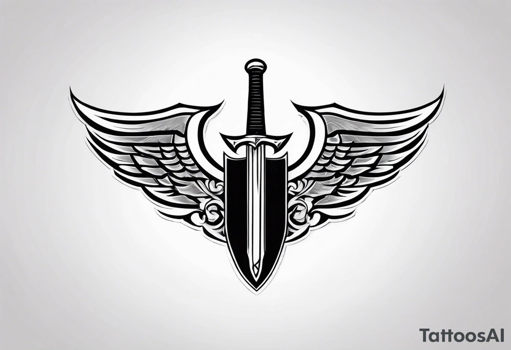 Valhalla sword shield banner tattoo idea