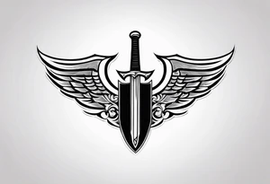 Valhalla sword shield banner tattoo idea