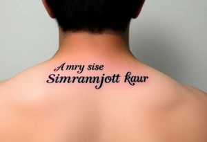 A tatto of my sister name as simranjot kaur in punjabi as a best way tattoo idea