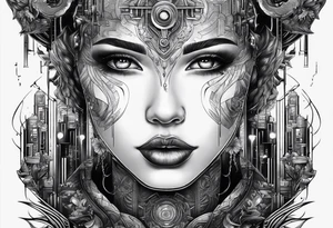 incorporate ideas from neuromancer into a sybmolic tattoo tattoo idea