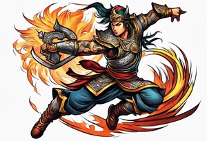 leaping warrior tattoo idea