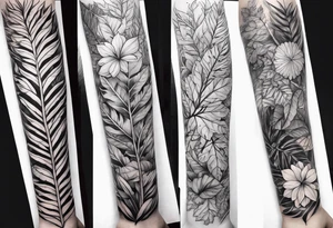 Foliage arm sleeve tattoo idea