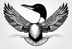 Loon with wings spread tattoo idea