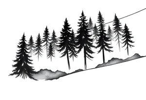 Coniferouse forest silhouette around the forearm a tattoo tattoo idea