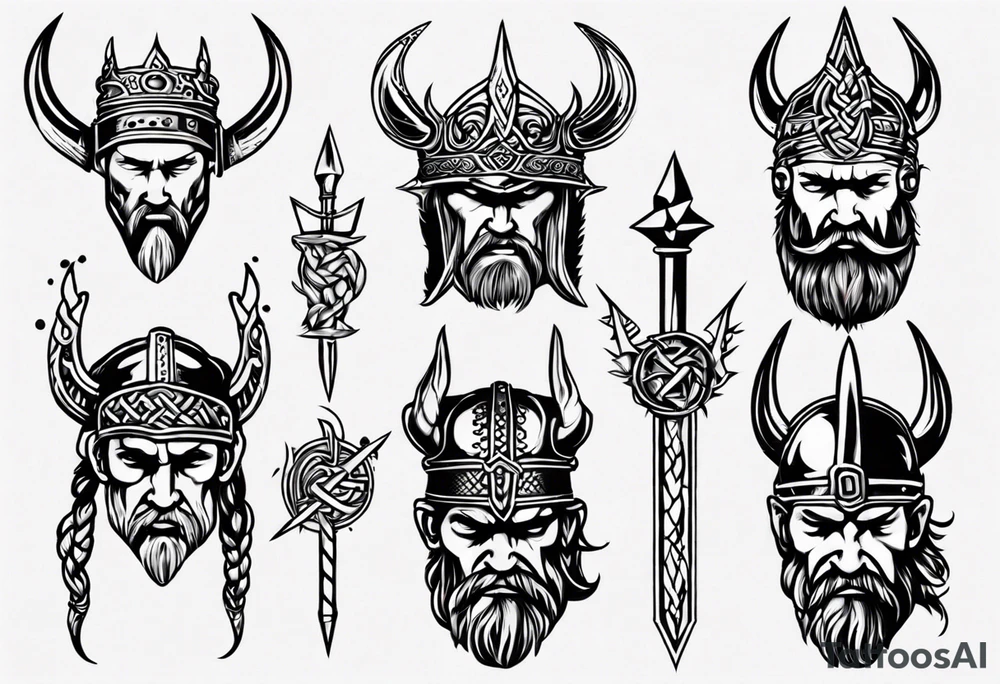 viking crown tattoo idea