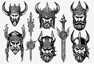viking crown tattoo idea