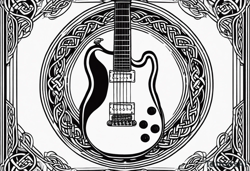 Celtic knot electric guitar tattoo idea