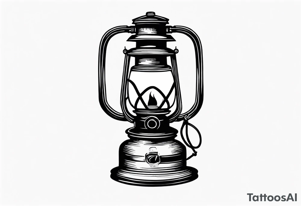 lantern vintage with gasmask tattoo idea