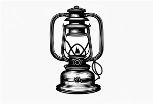 lantern vintage with gasmask tattoo idea