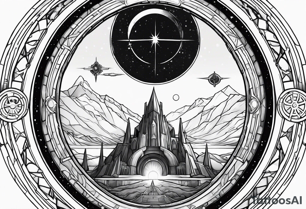 Star Wars, Warhammer 40K centered around the one Ring from Lord of the Rings tattoo idea