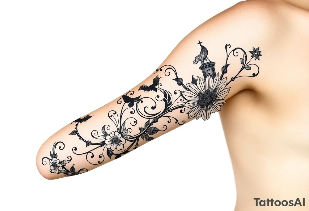 alice in wonderland themed tattoo idea