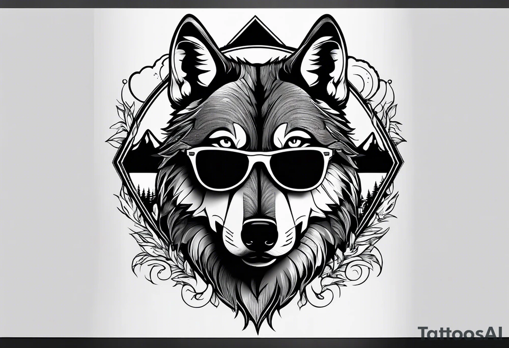 Badass wolf wearing sunglasses
Dark woods
Mountain peaks tattoo idea