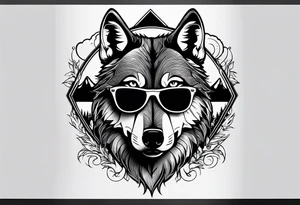 Badass wolf wearing sunglasses
Dark woods
Mountain peaks tattoo idea