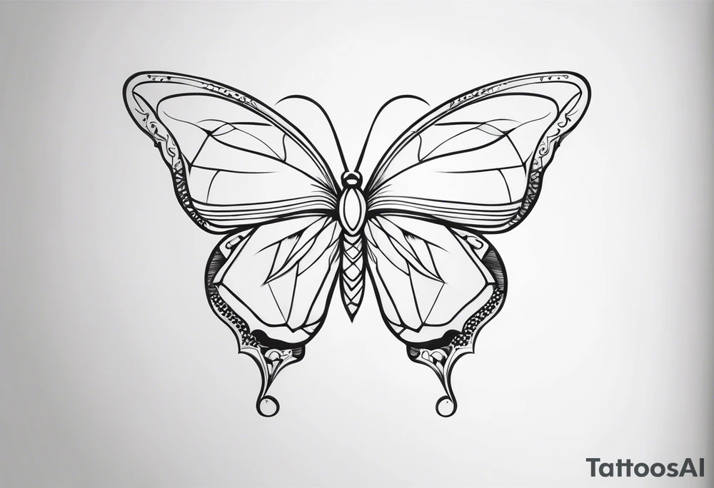 Uma borboleta minimalista tattoo idea