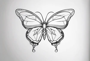 Uma borboleta minimalista tattoo idea