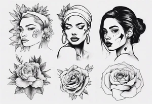 Woman portrait tattoo idea