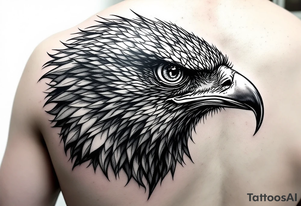 Fierce bird with all seeing gaze and sharp talons tattoo idea