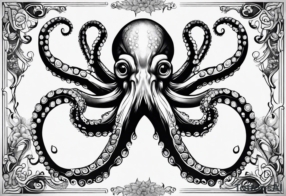 Octopus around lower leg tattoo idea