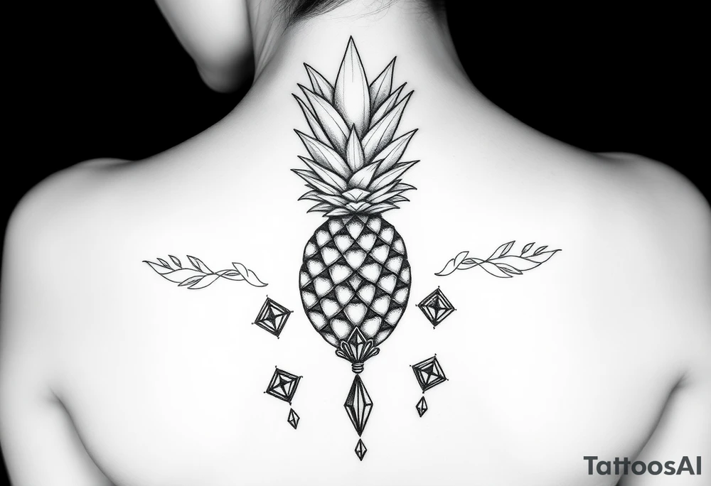 pineapple crowns diamonds vagina anus tattoo idea