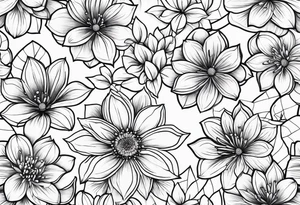 November, December, June birth flowers tattoo idea