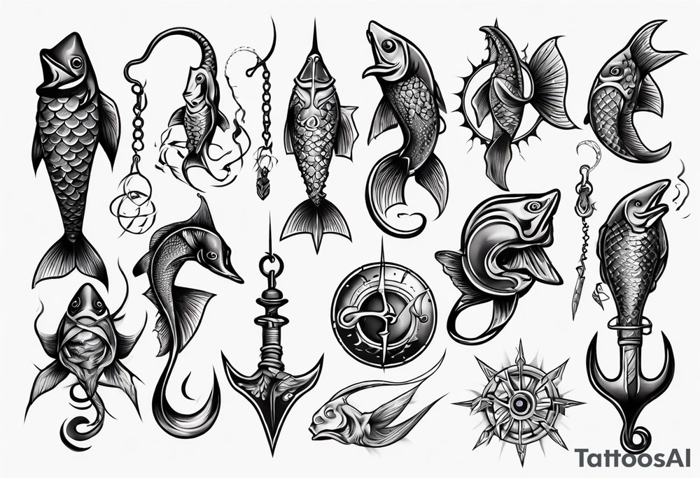 Fishhook tattoo idea
