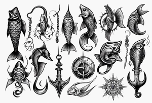 Fishhook tattoo idea