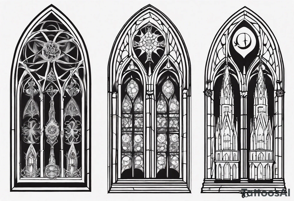 Gothic cathedral window tattoo idea