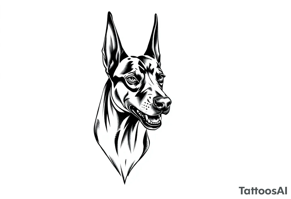 Angry doberman tattoo idea
