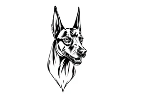 Angry doberman tattoo idea