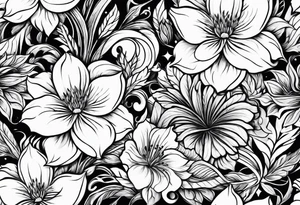 Western floral designs tattoo idea