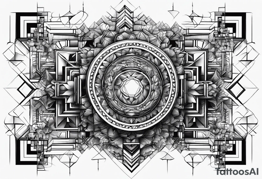 Fractal auto similar squares tattoo idea