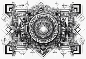 Fractal auto similar squares tattoo idea