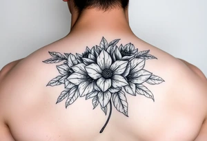 bouquet of posionous flowers tattoo idea
