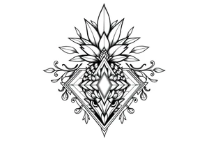 Pubic crown pineapple 
 diamond vagina and anus tattoo idea