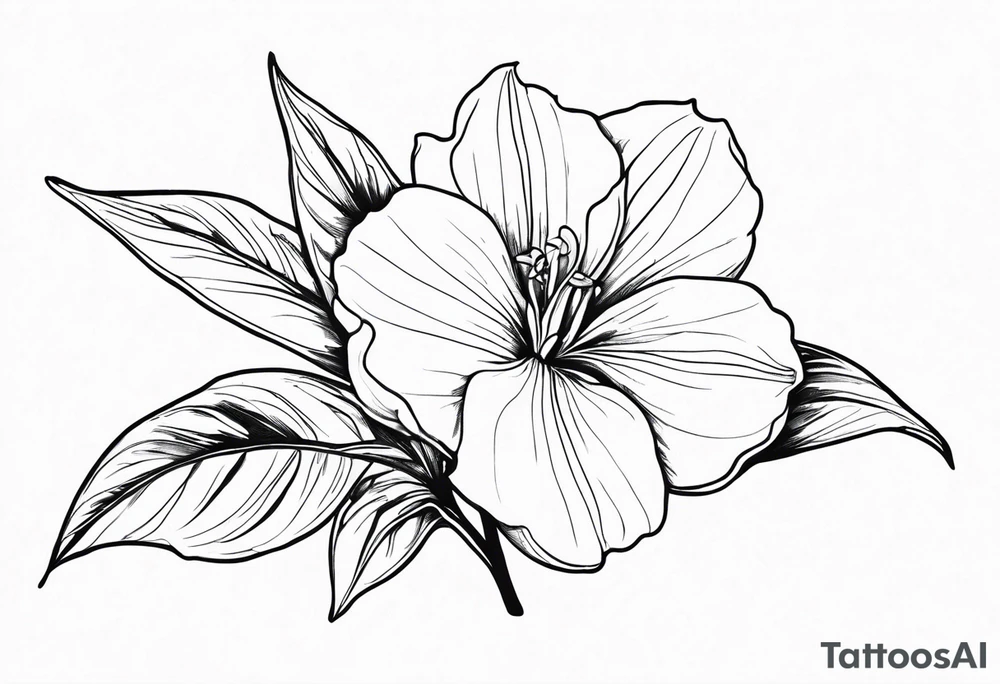 Platycodon grandiflorus with leaf tattoo idea