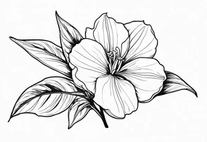 Platycodon grandiflorus with leaf tattoo idea