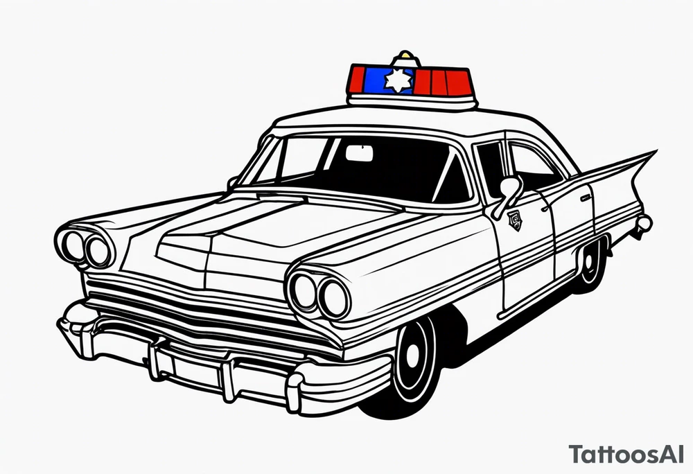 black fire police car tattoo idea