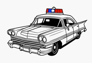 black fire police car tattoo idea