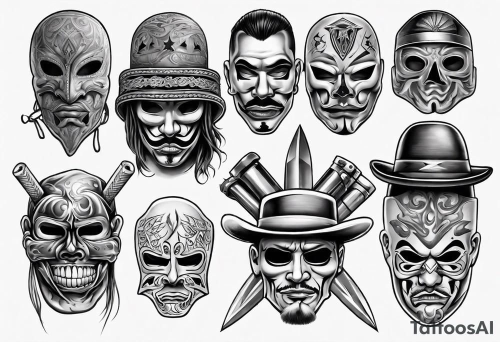 realistic chicano
masks weapons and gangsters tattoo idea realistic chicano
masks weapons and gangsters tattoo idea