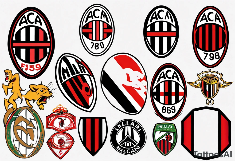 ac milan, soccer, fan tattoo idea