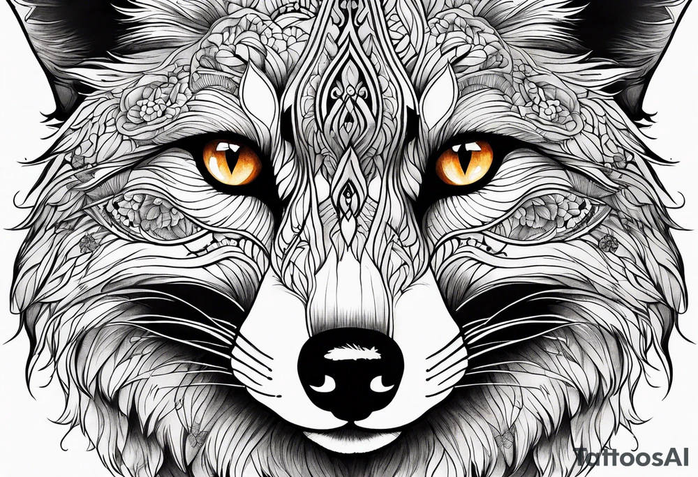 fox eyes tattoo idea
