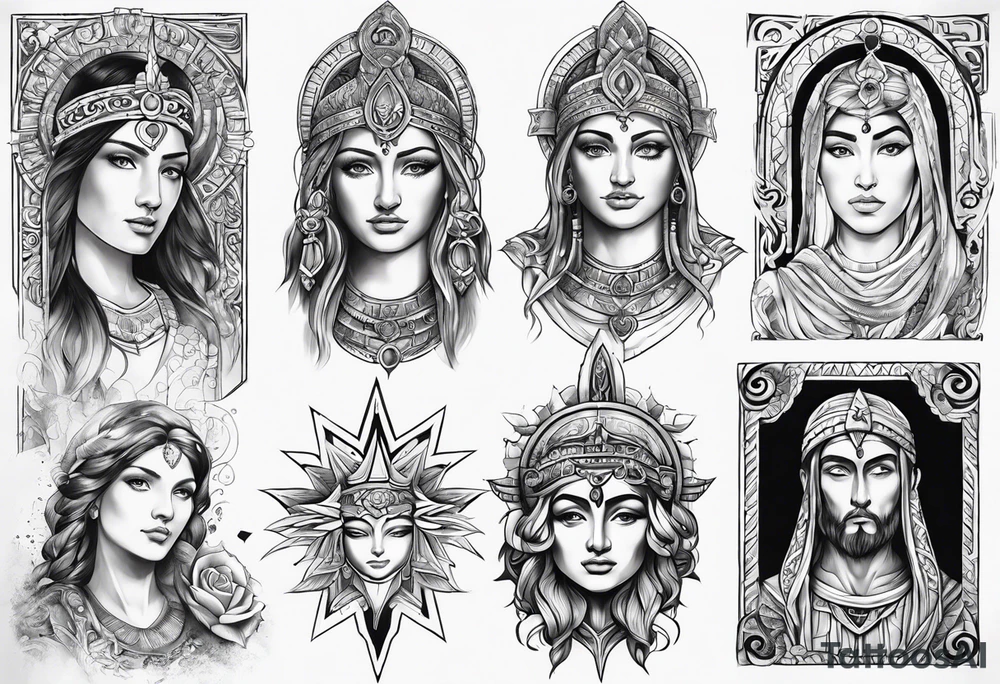 Ancient And Christian style tattoo idea