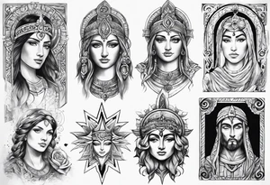 Ancient And Christian style tattoo idea
