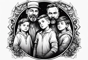 father and his two boys tattoo idea